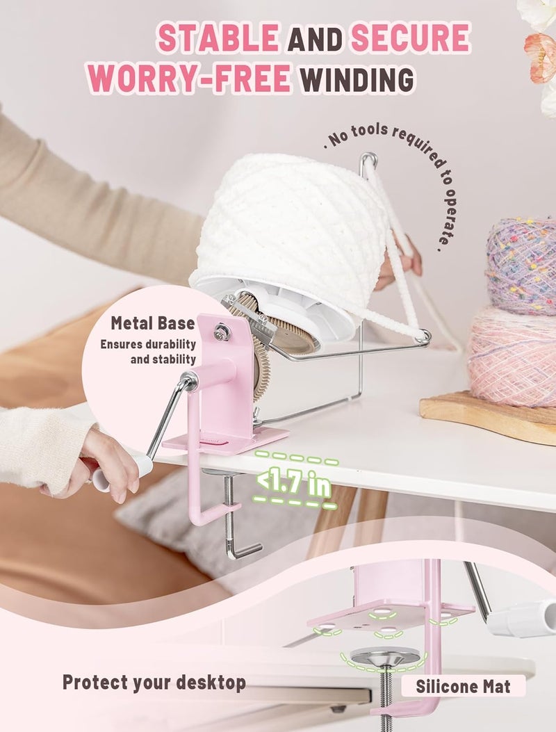 INMAKER Yarn Winder, 10oz Yarn Ball Winder Large Capacity for Crocheting, Yarn Spinner for Yarn Cake Maker - Image 3